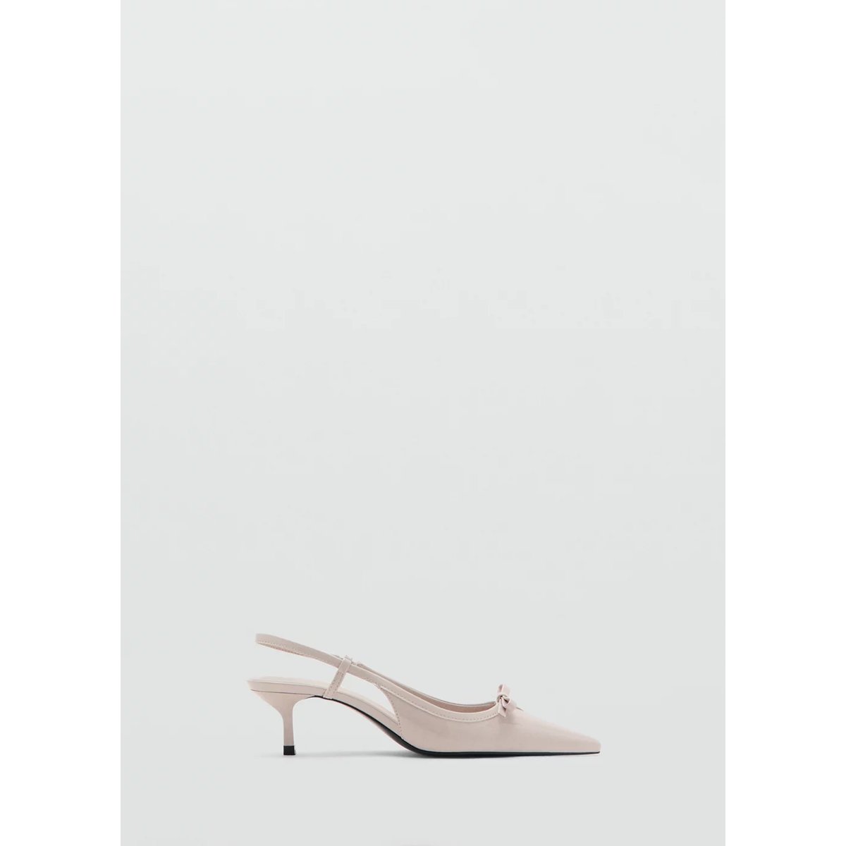 Chaussures talon bout nœud écru, MANGO