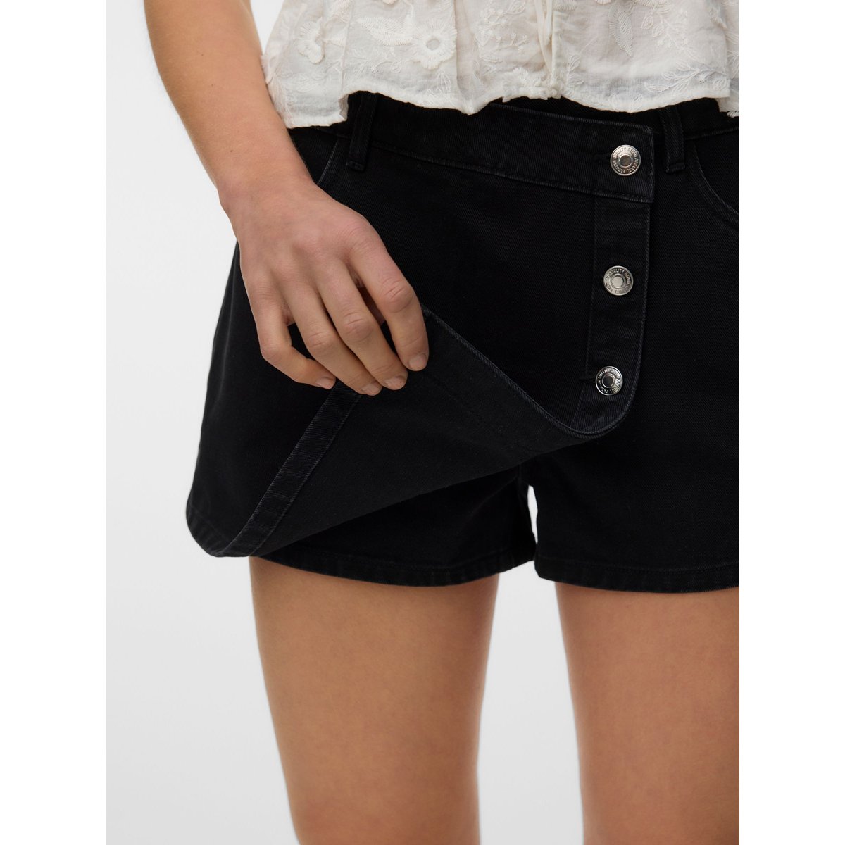 Jupe Courte black denim 1, VERO MODA