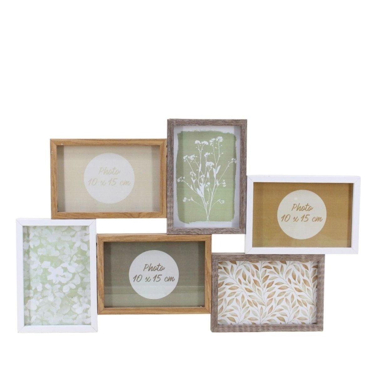 Cadre photo 6 vues 49x30cm beige, ORNAMI