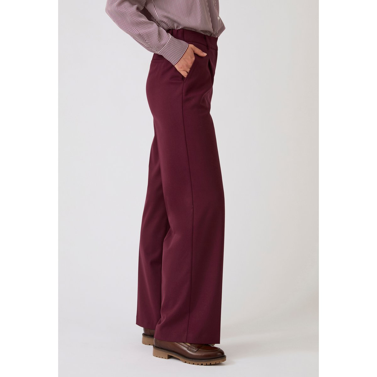 Pantalon large rouge bordeaux, DAMART