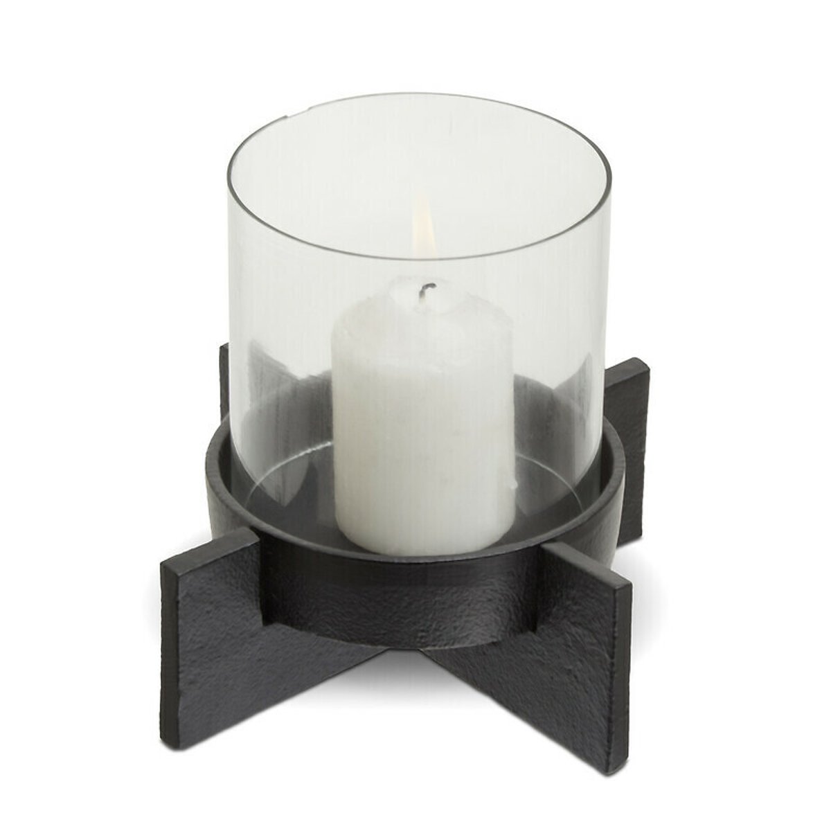 Small Matt Black Finish Candle Holder black, FIFTY FIVE SOUTH
