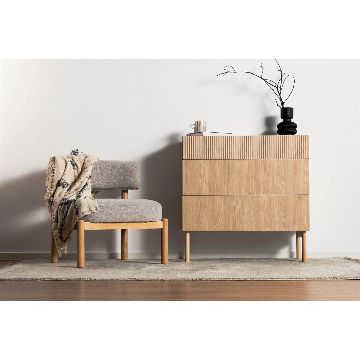 Commode NOLIE trois tiroirs chêne huilé, RECOLLECTION