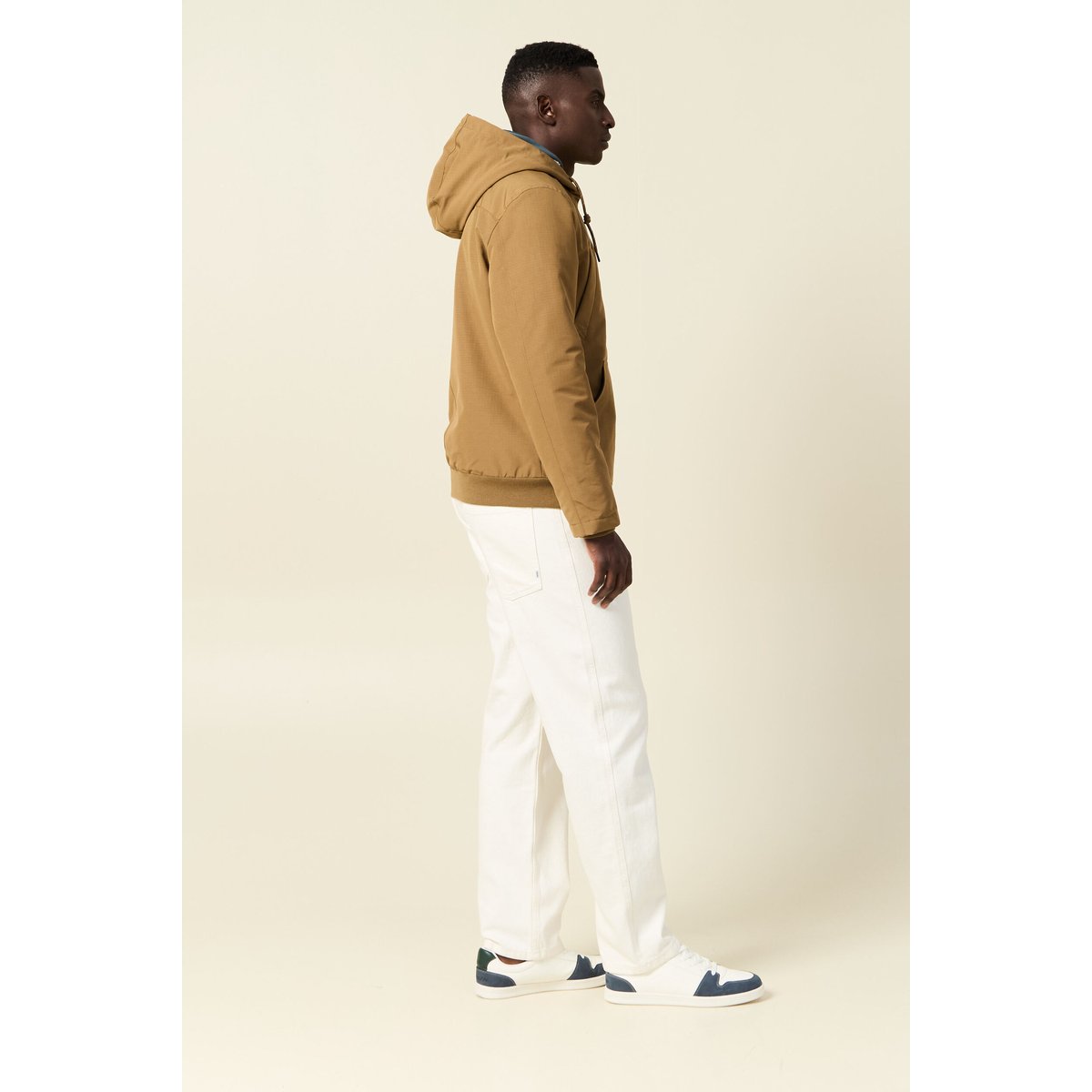 Parka courte à capuche beige, BONOBO