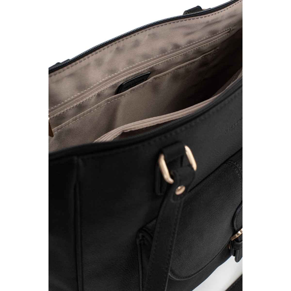 Sac cabas porté épaule EVE noir, HEXAGONA