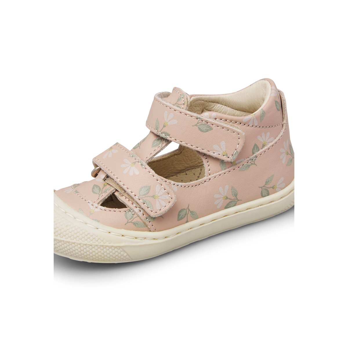 Sandales semi-fermées en cuir PUFFY rose poudré-, NATURINO
