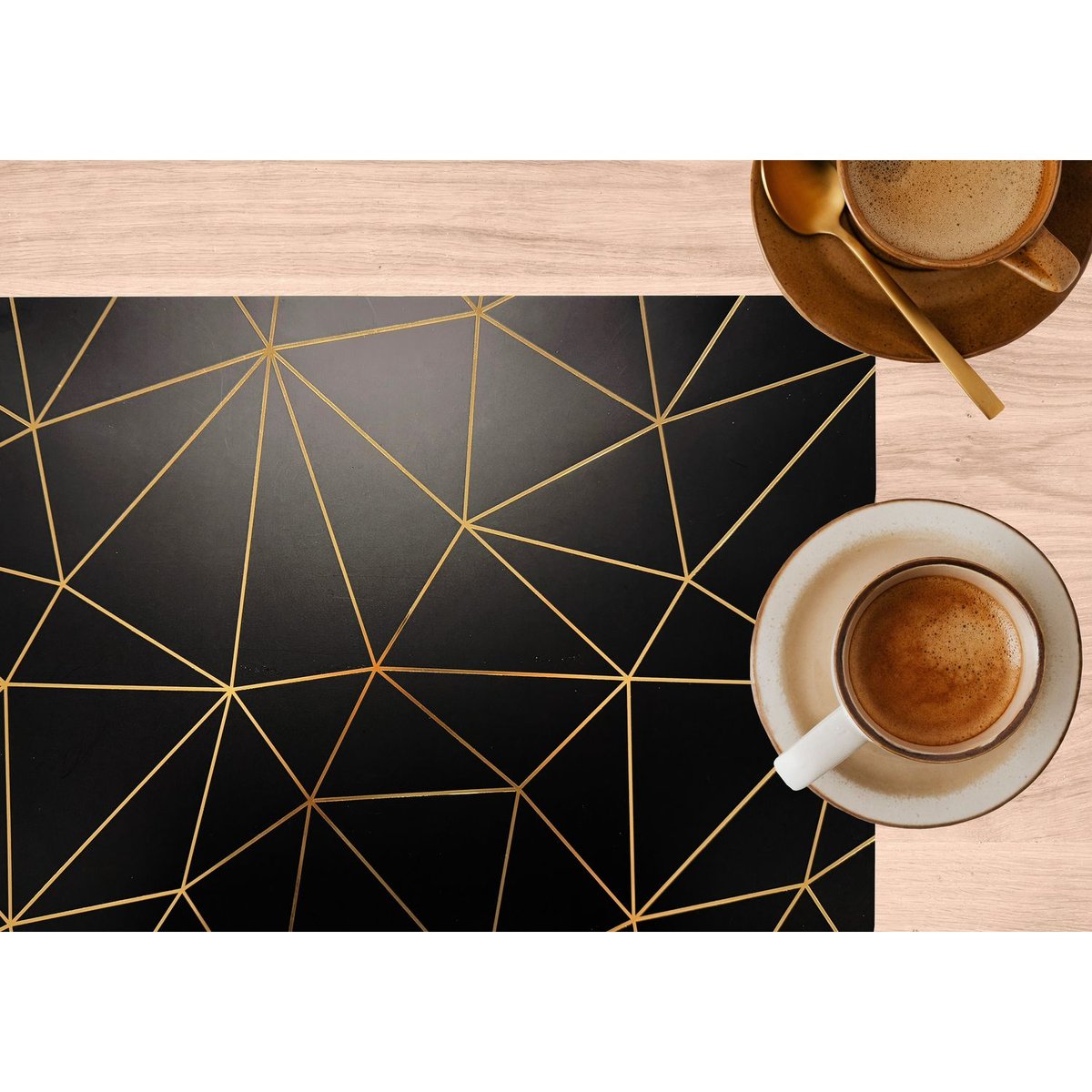 Lot de 2 sets de table avec encre métallique COPPER or, TOILINUX