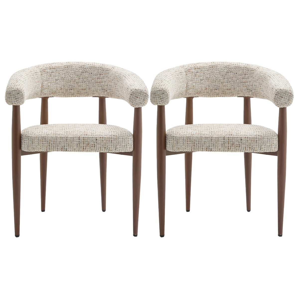 Lot de 2 fauteuils en tissu moucheté, NOUR beige, BEST MOBILIER