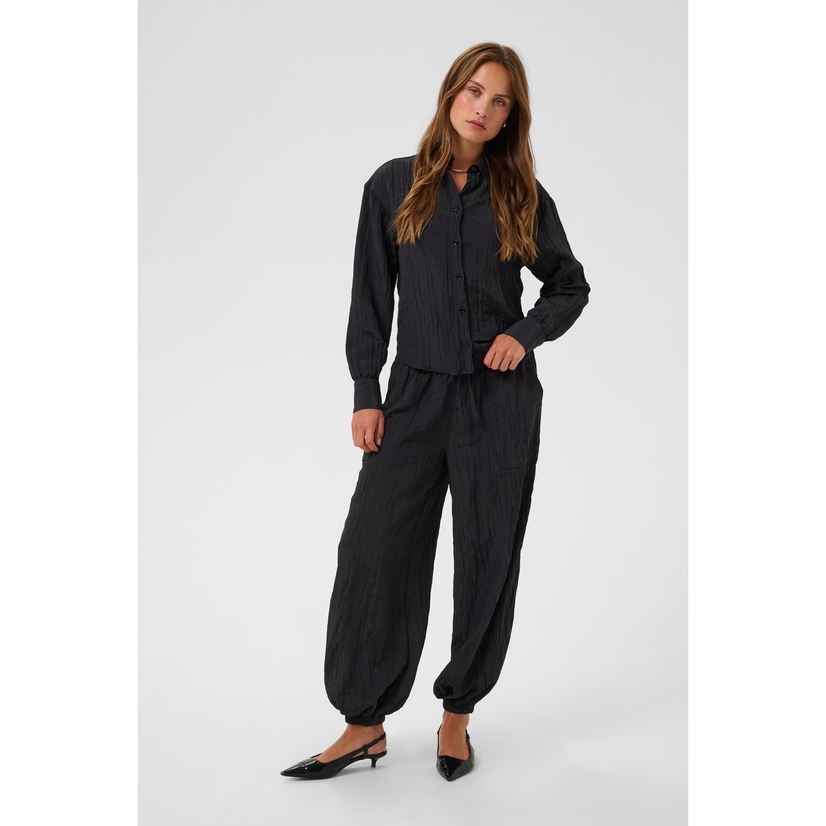 Pantalon casual noir, KAFFE