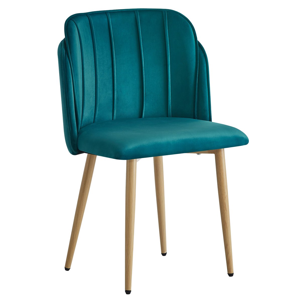 Lot de 2 chaises, métal et velours, NORA bleu canard, NORDLYS