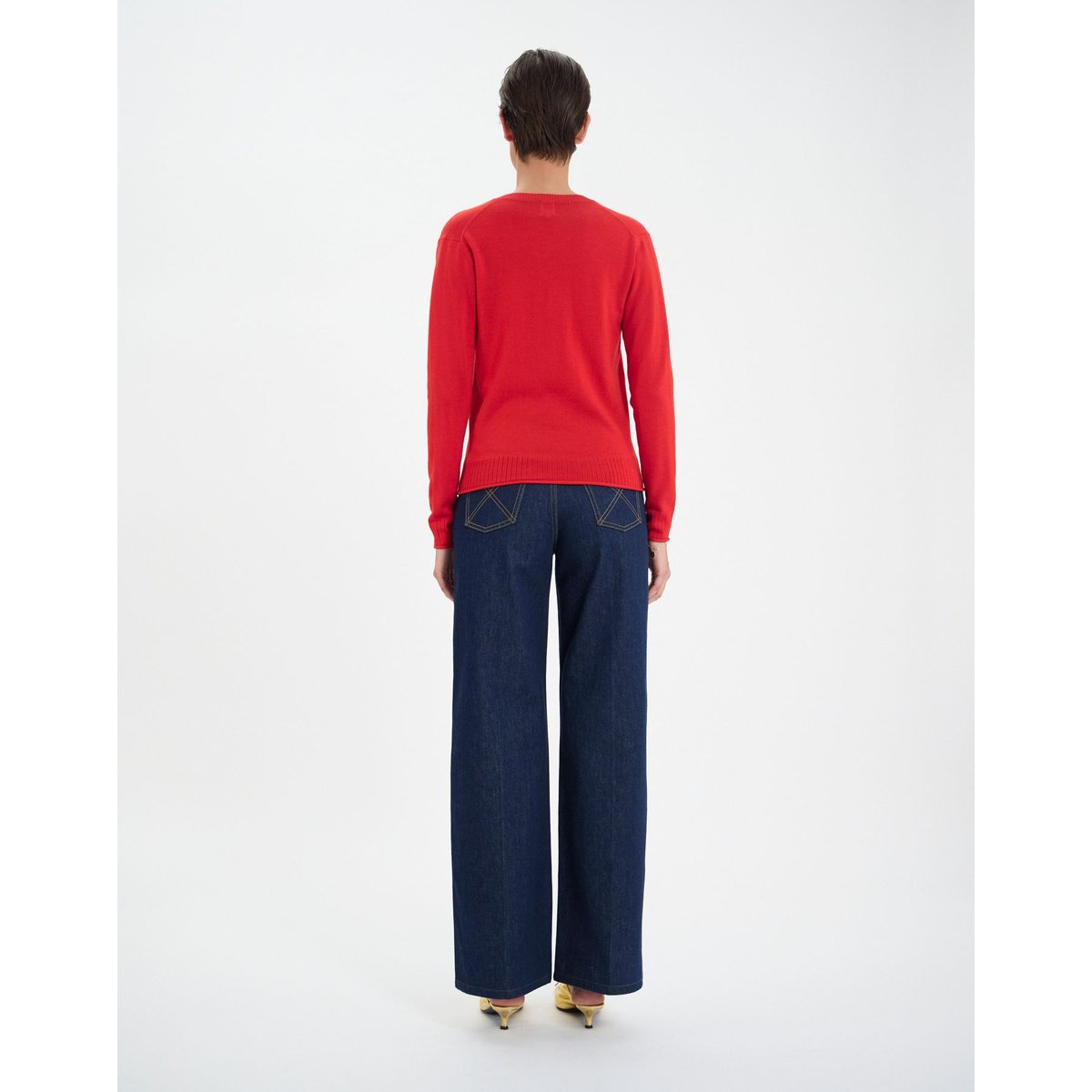 Pull Morcant en coton rouge red, INES DE LA FRESSANGE PARIS