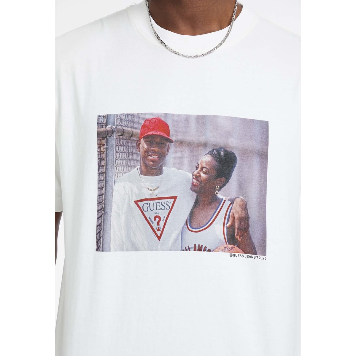 T-Shirt Imprimé Allen Iverson blanc, GUESS JEANS