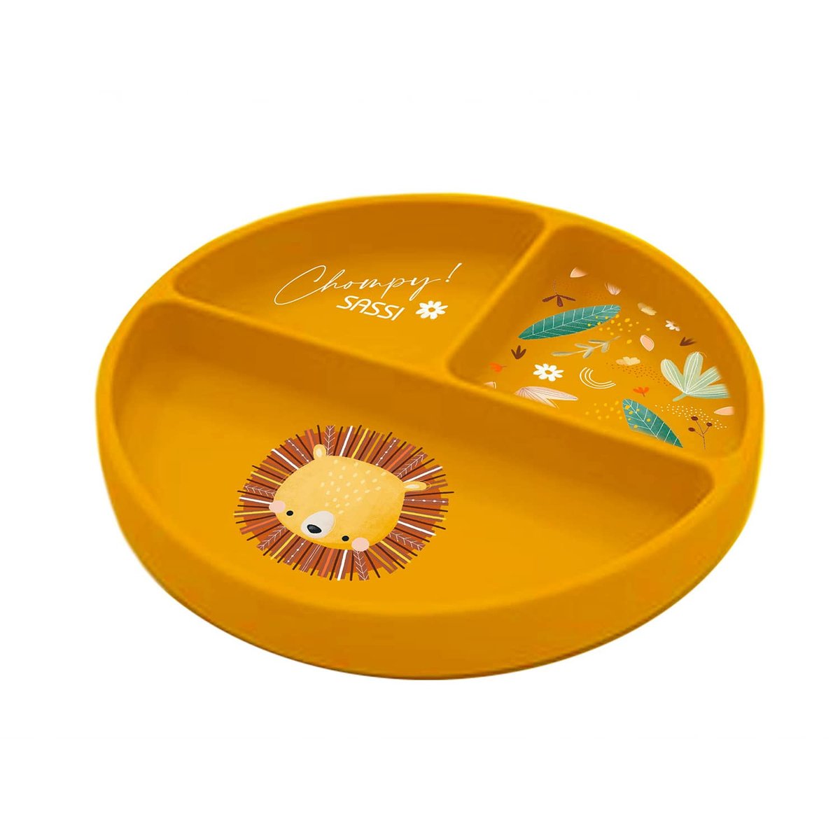 Assiette compartimentée en silicone avec ventouse ANIMAUX ANIMAUX orange, SASSI