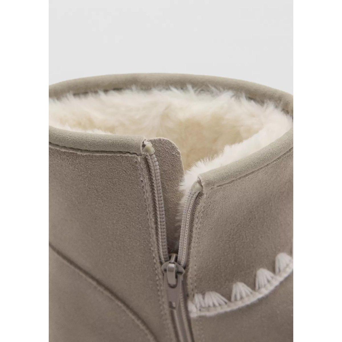 Bottines en cuir à détails brodés gris, MANGO KIDS