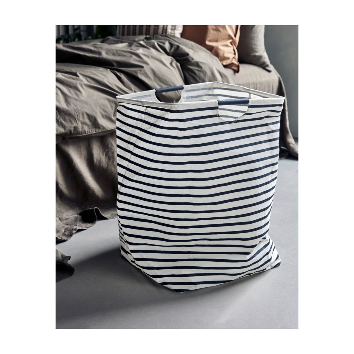 Sac à linge Canva noir, HOUSE DOCTOR
