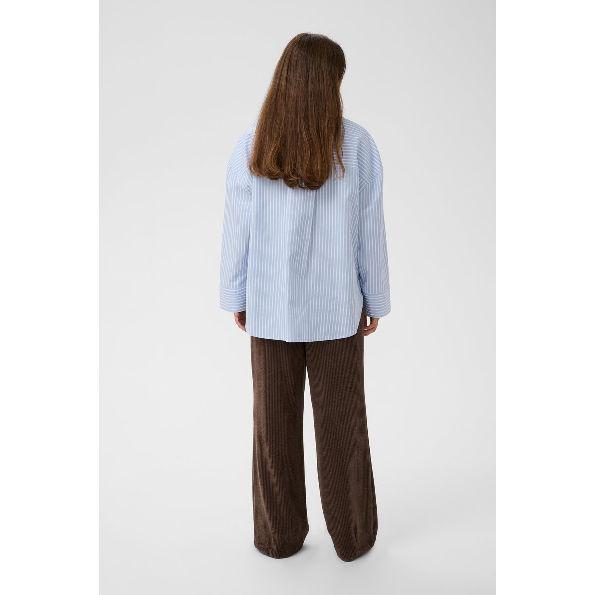 Chemise à manches longues bleu/blanc rayures, CULTURE