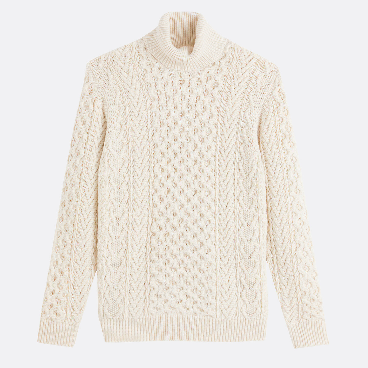Pull col roulé maille torsadée, Signature GAUTHIER ecru, LA REDOUTE COLLECTIONS