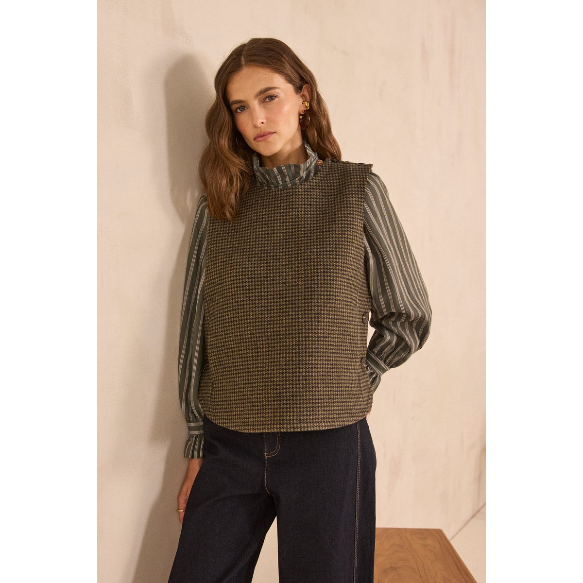 Plastron sans manches MARINE kaki, Maison 123