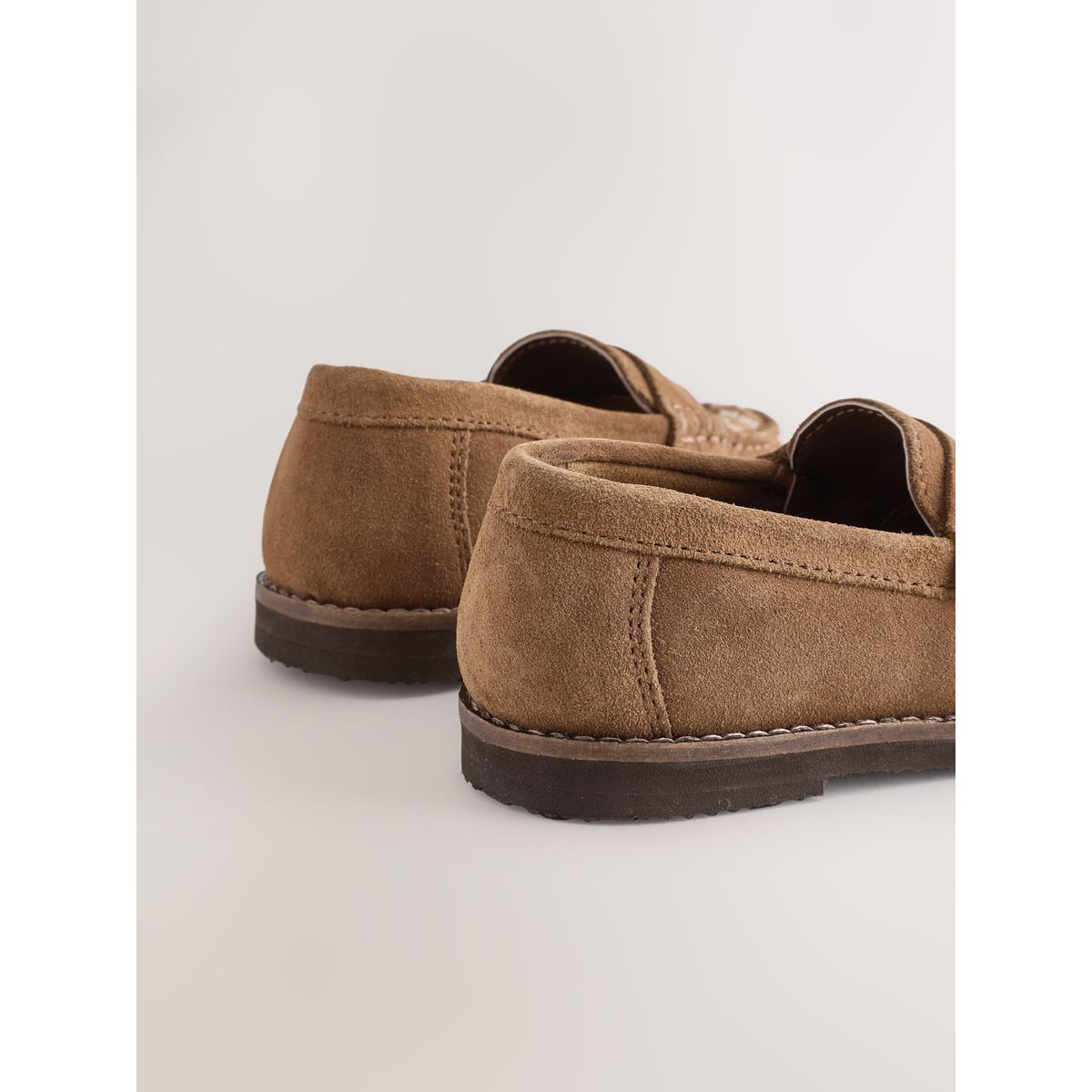 Mocassins en cuir marron fauve, NEXT