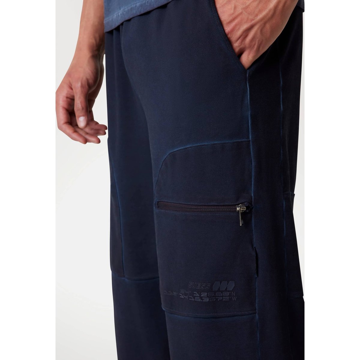 Pantalon Survêtement Jambe Large bleu foncé, GUESS