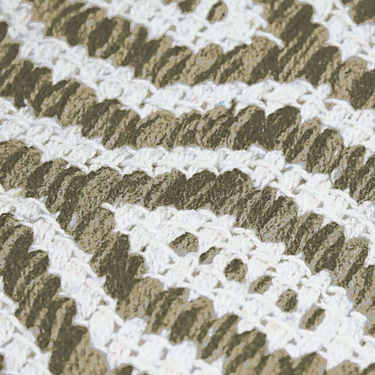 Tapis salon artisanal en coton écru noir, THE DECO FACTORY