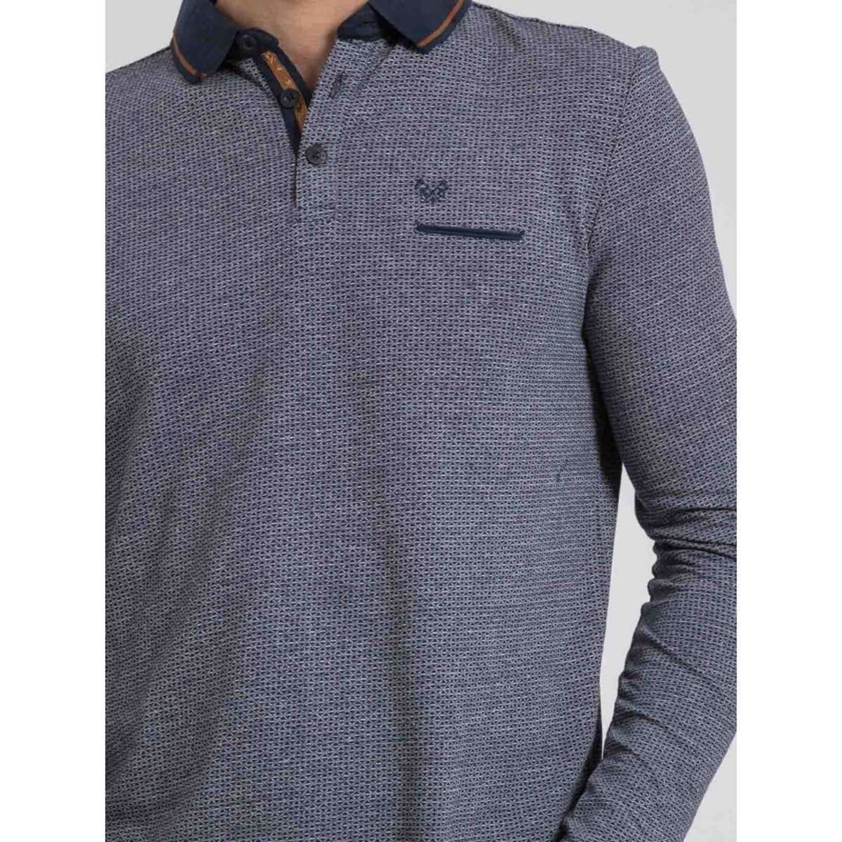 Polo Manches Longues Pur Coton Pivalmox bleu marine, RITCHIE
