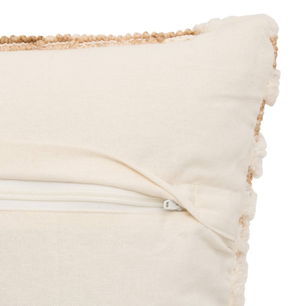 Coussin carré LOOMIA beige lin, ATMOSPHERA