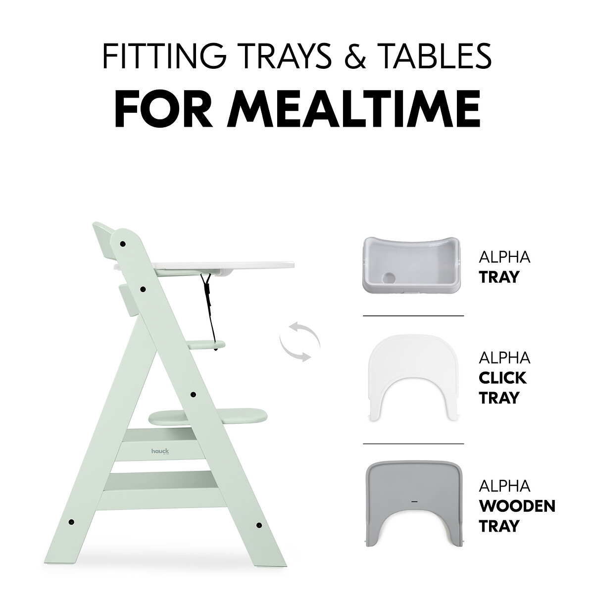 Alpha+ Wooden Highchair - Mint mint, HAUCK