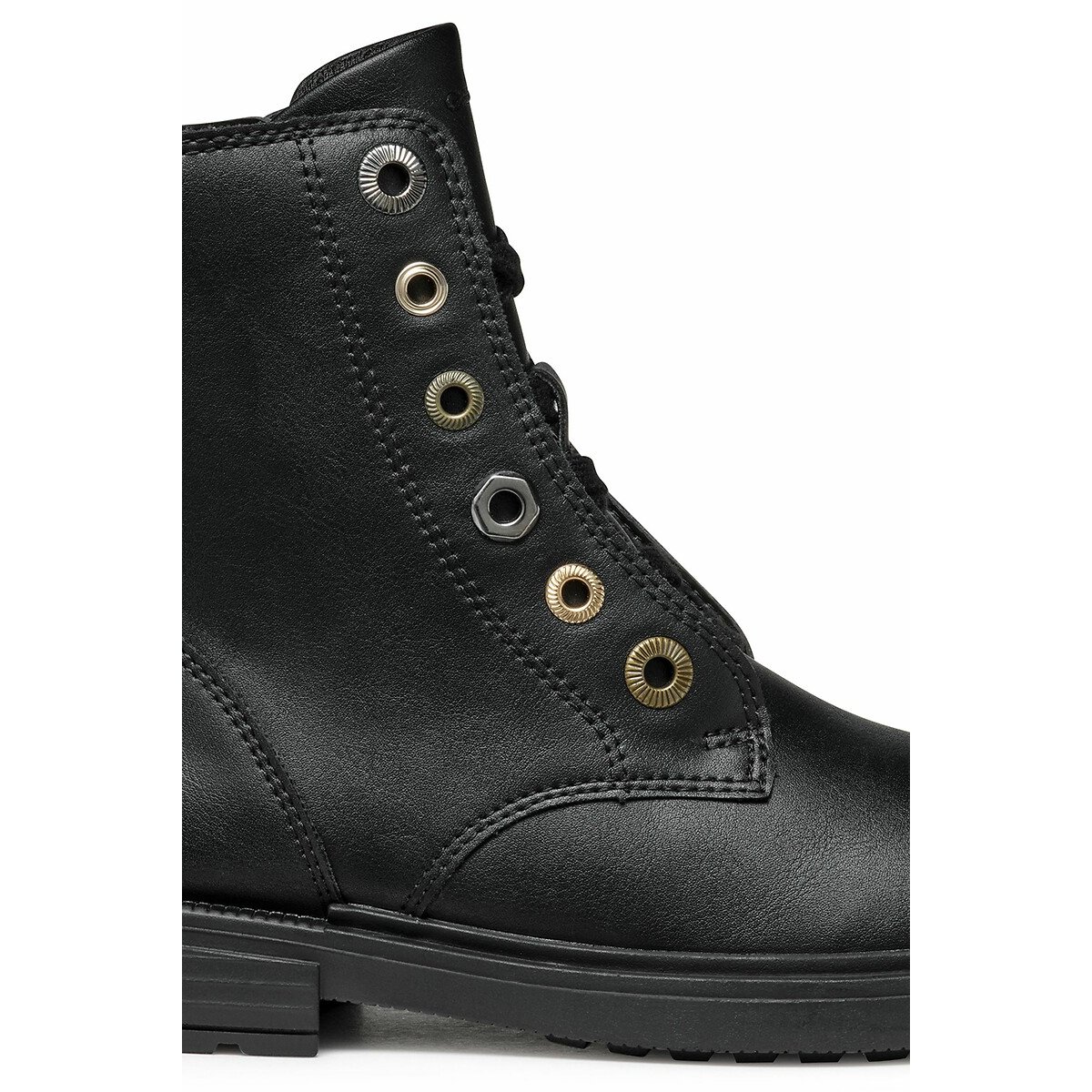 Kids Eclair Breathable Ankle Boots with Lace-Up Fastening black, GEOX