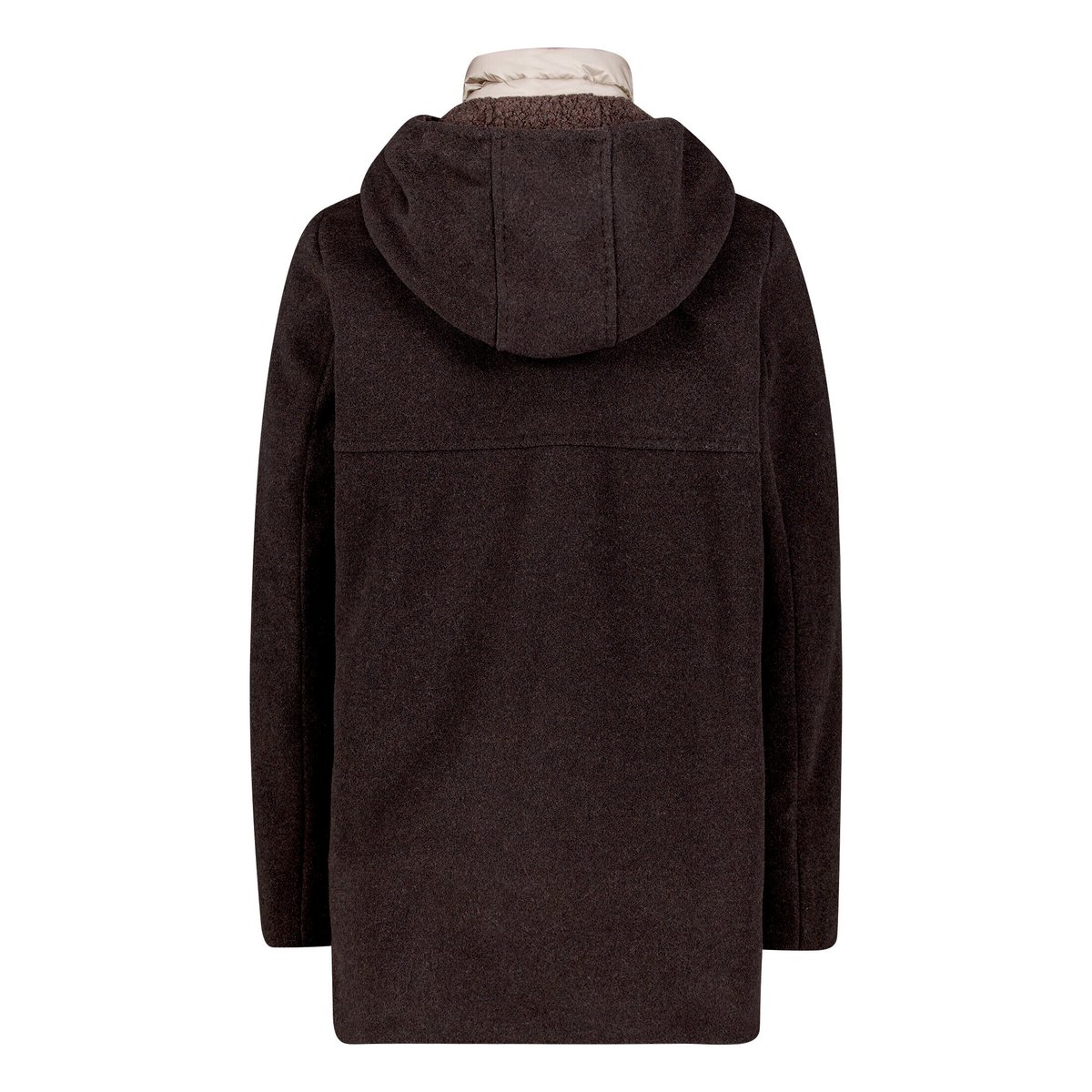 Veste en laine à capuche dark brown melange, GIL BRET