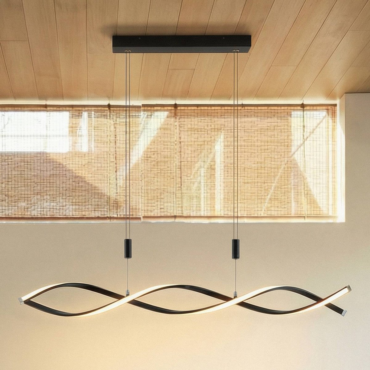 Suspension en métal moderneLED, Welina noir mat, LINDBY