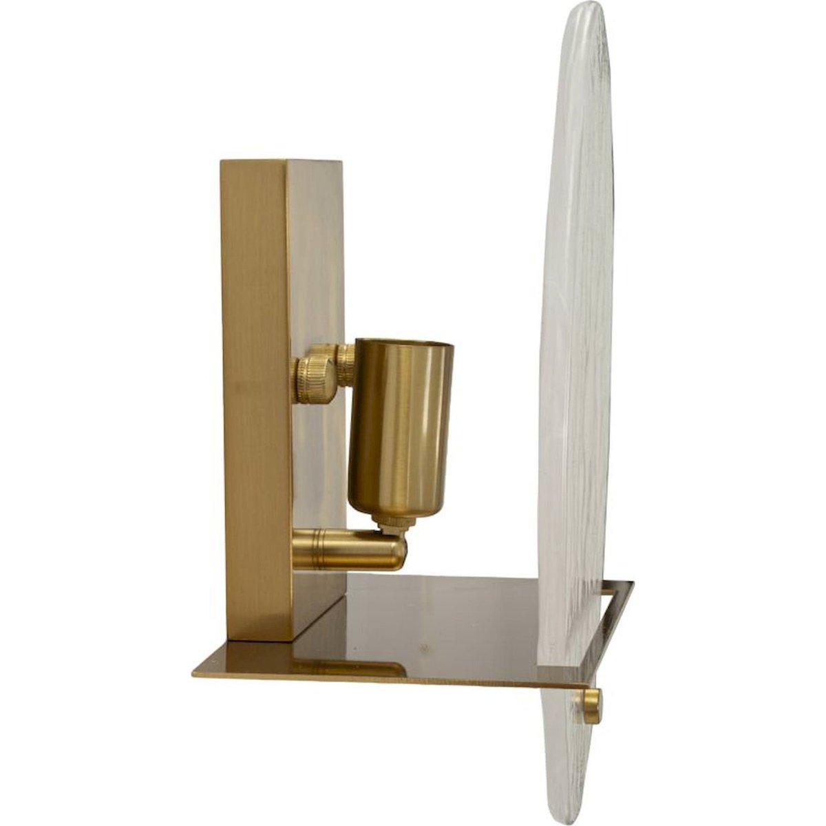 Applique murale en verre socle en fer GLAM or et verre opalin, RECOLLECTION
