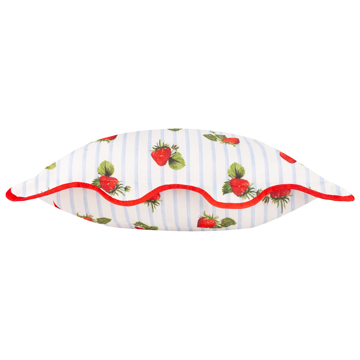 Fruits Strawberries Striped Outdoor Cushion blue, FURN.