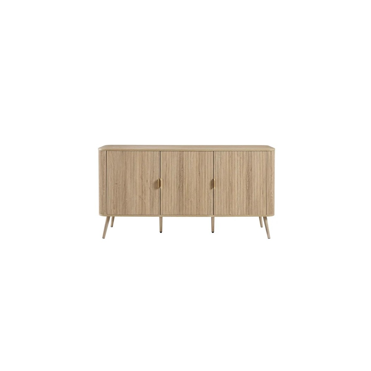 Buffet 3 portes arrondi effet chêne - MAHO bois clair, CALICOSY
