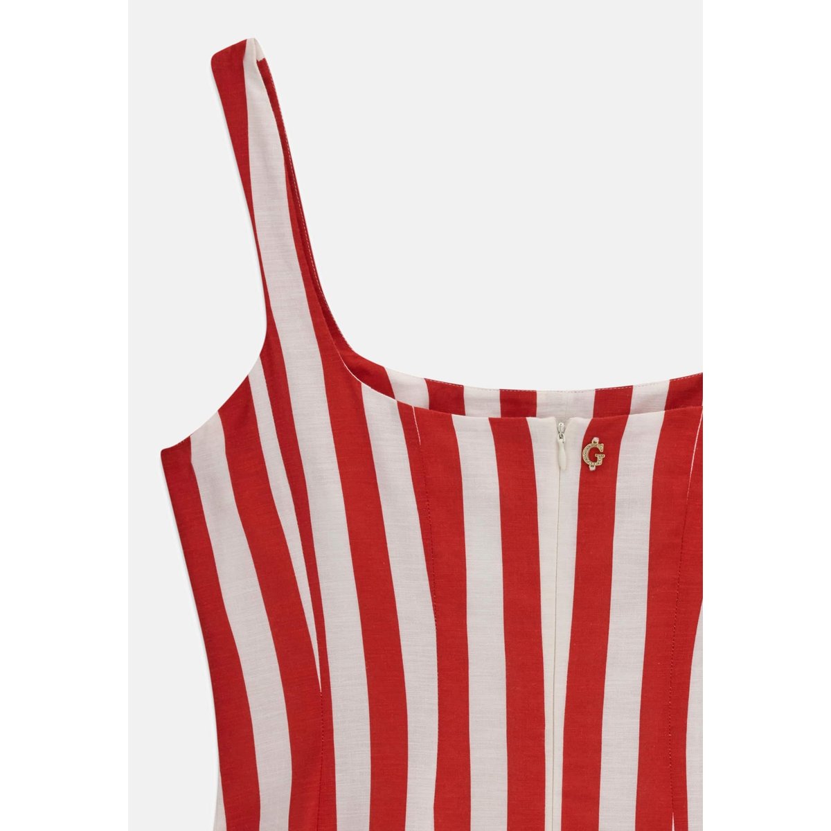 Robe Midi Rayée rouge, GUESS