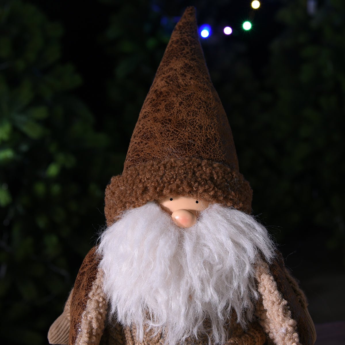Figurine père noël à asseoir décorative artificielle H71 CLAUS marron, SIA DECO