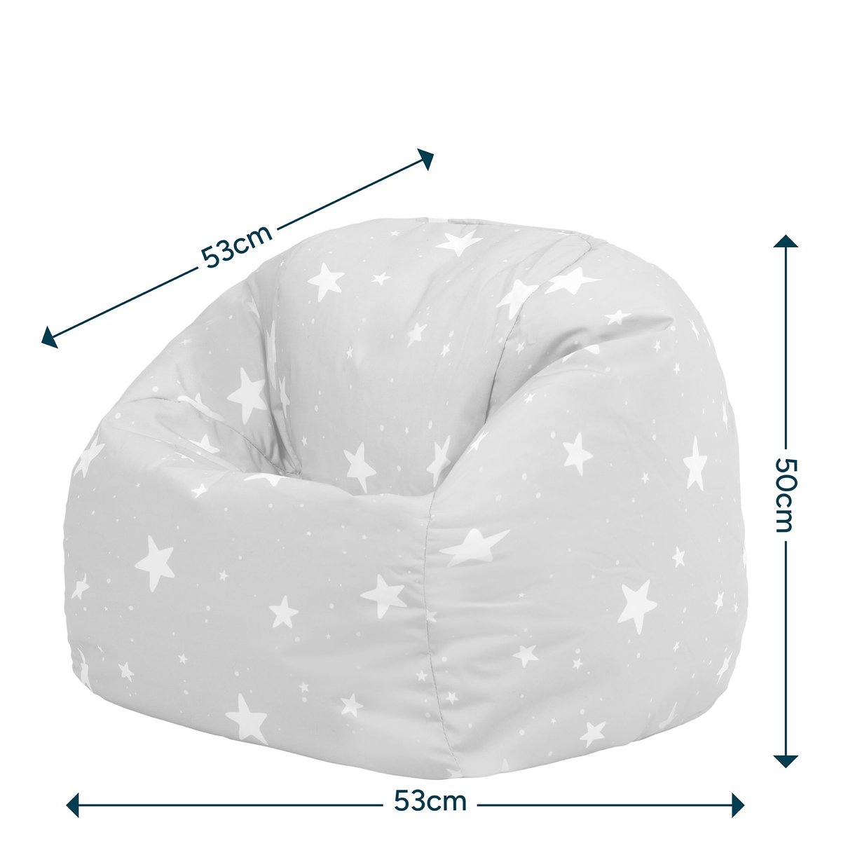 Pouf fauteuil imprimé pour enfants Oeko-Tex® bleu marine, BEAN BAG BAZAAR