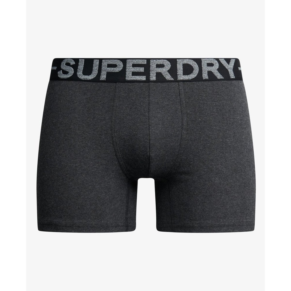 Lot de trois boxers en coton bio noir corbeau chiné, SUPERDRY