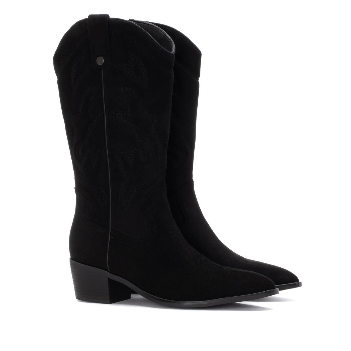 Botte Cow-boy Talon Entreprise Fermeture éclair noir, XTI