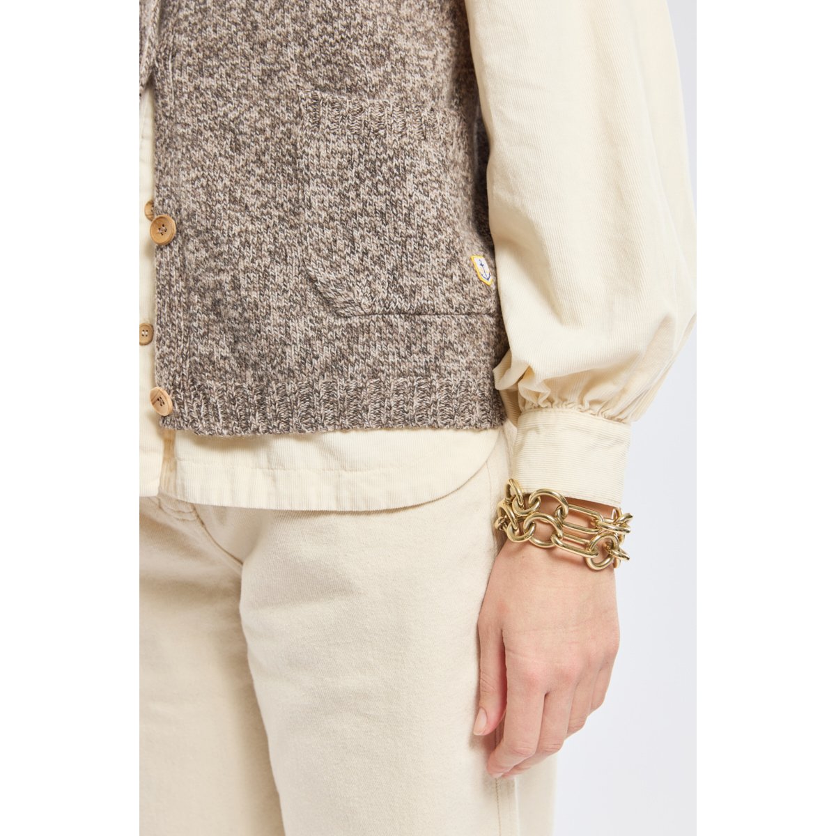Cardigan sans manche Héritage en laine HERITAGE falcon mélangé, ARMOR-LUX