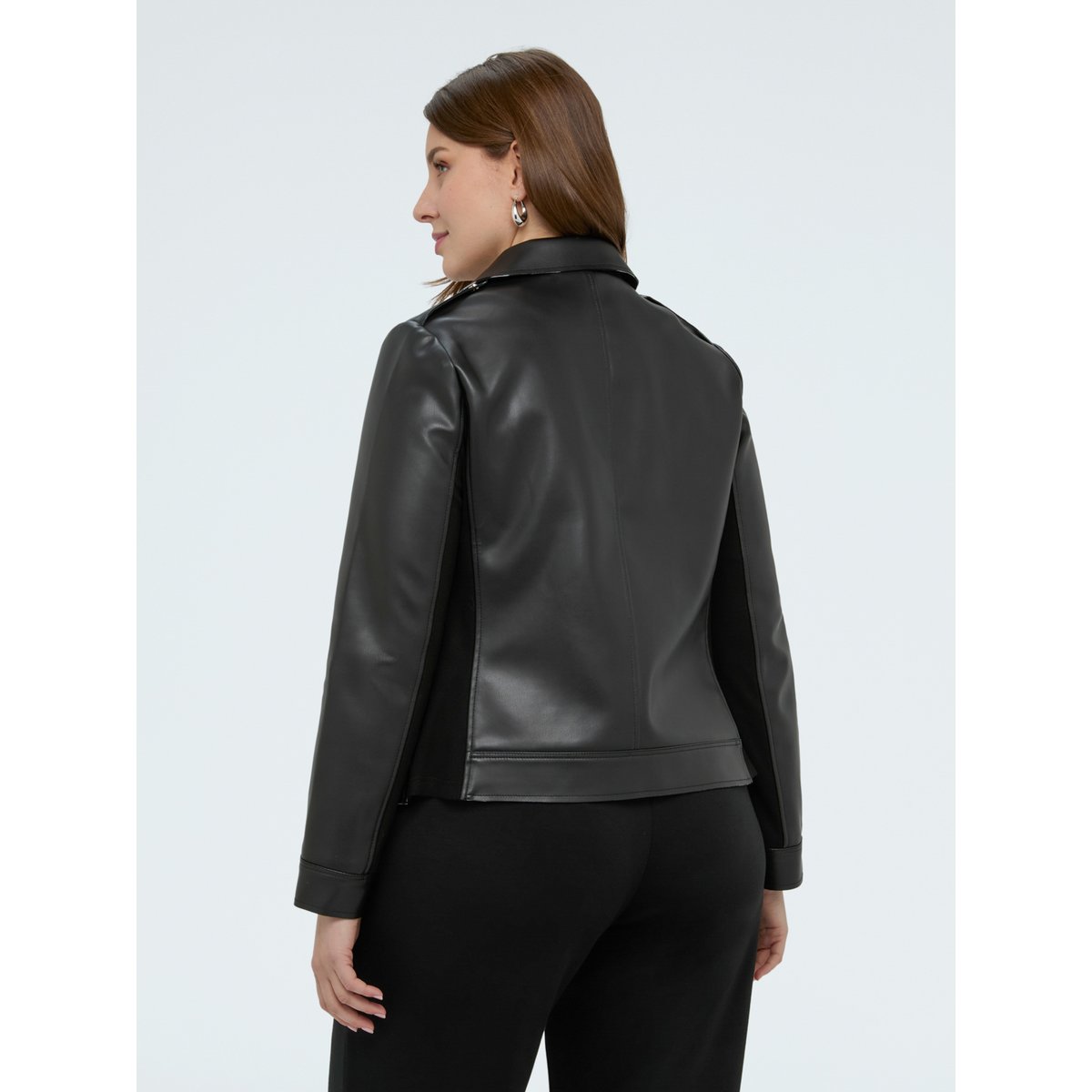 Veste biker avec détails à rayures noir, FIORELLA RUBINO