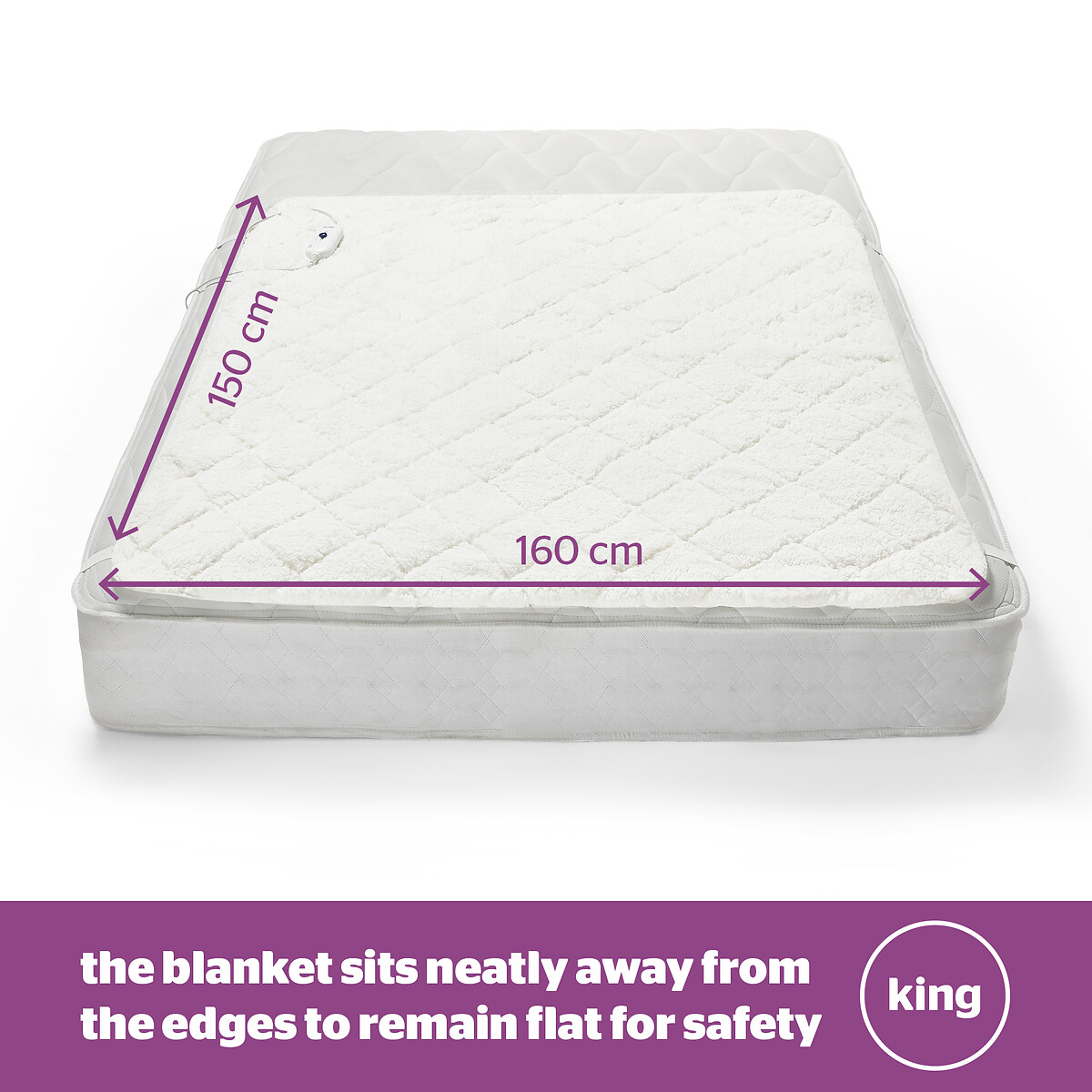 King Comfort Control Teddy Fleece Electric Blanket cream, SILENTNIGHT