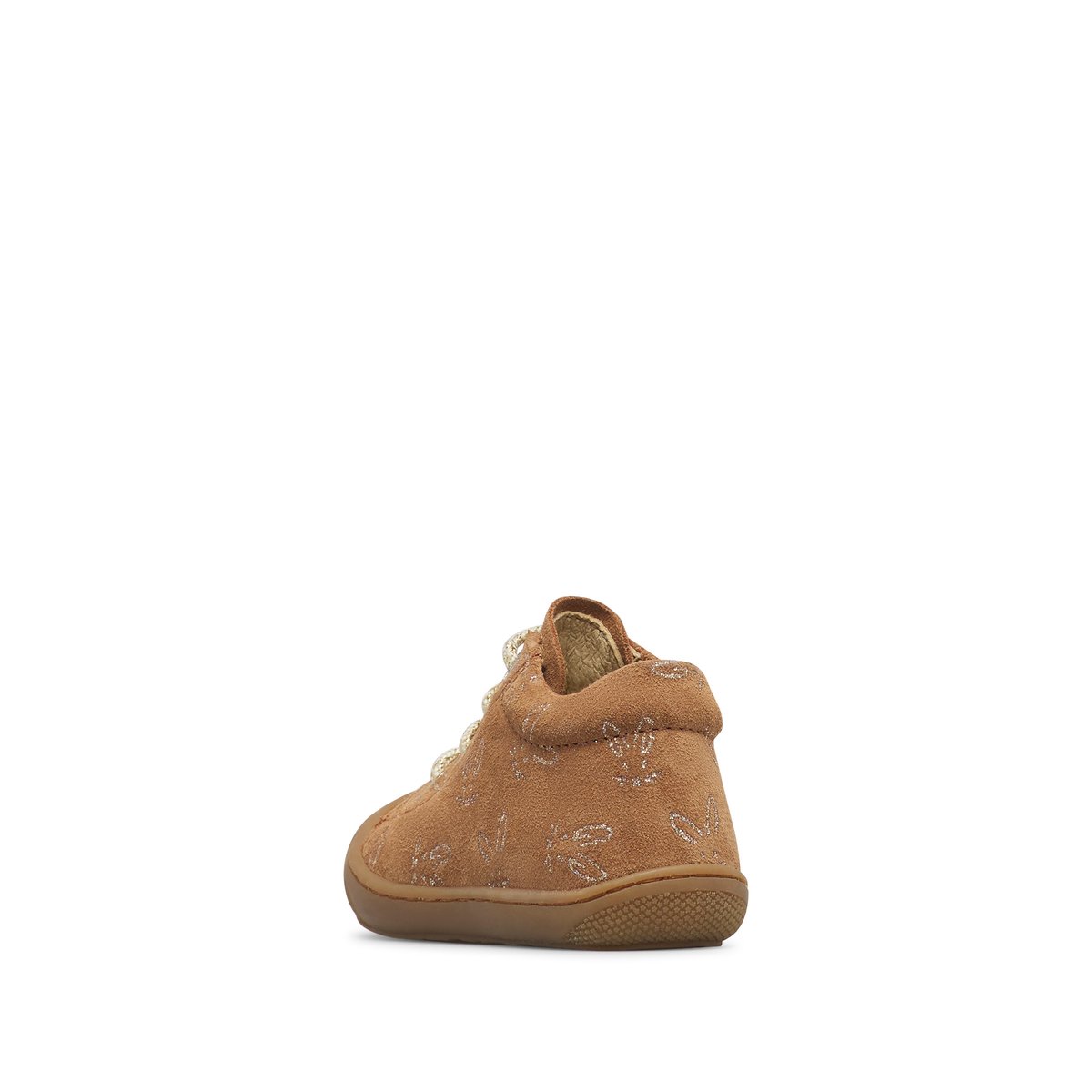 Chaussures premiers pas en suède COCOON marron-platine, NATURINO