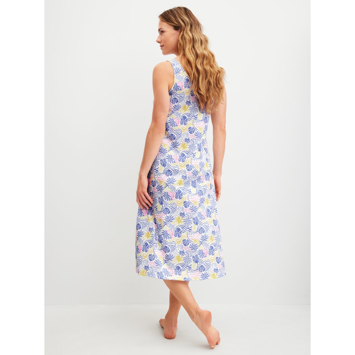 Chemise de nuit, longueur 125 cm sans manches Coton COASTAL DREAMS persian jewel, CALIDA