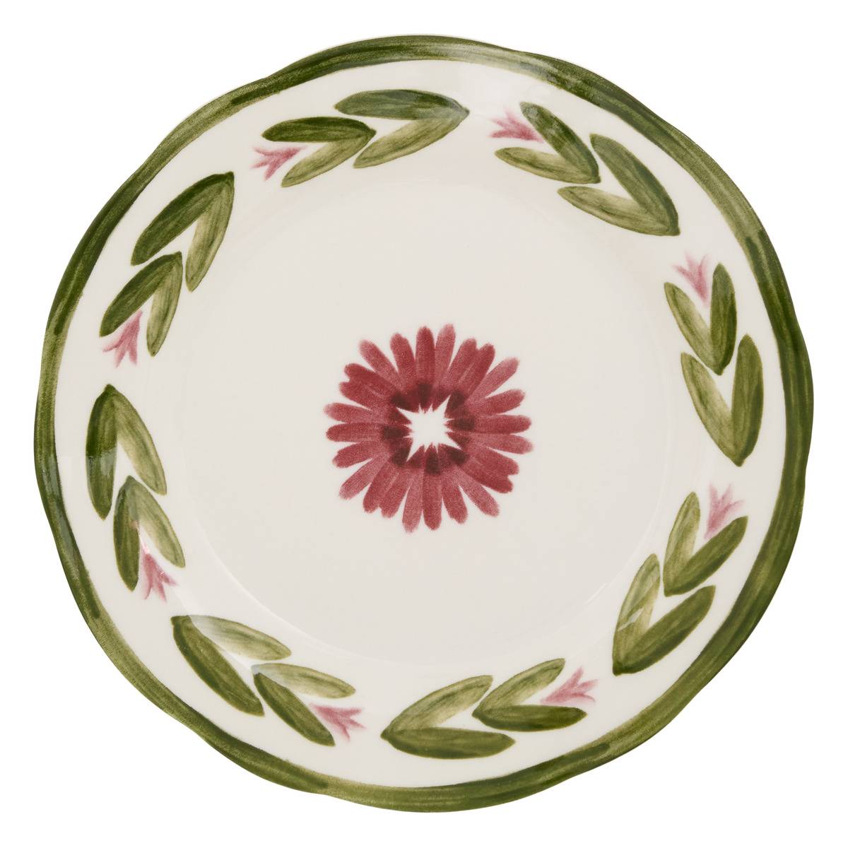 Lot de 6 assiettes dessert rondes en porcelaine MONA vert, ATMOSPHERA