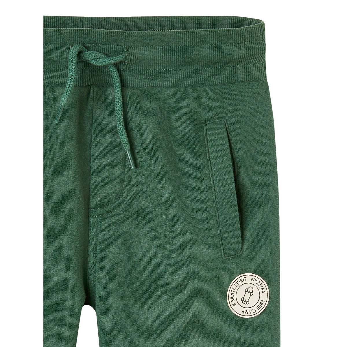 Pantalon jogging en molleton vert sapin, VERTBAUDET