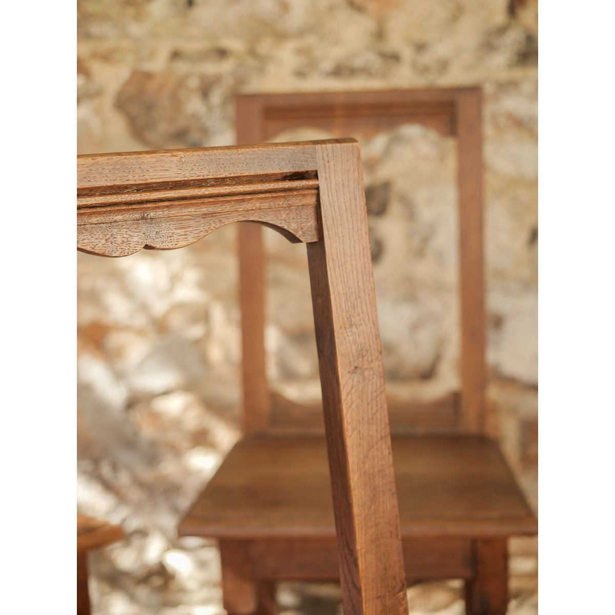 Lot de 4 chaises lorraines Claude N°1636 - Bon état bois foncé, DEBONGOUT