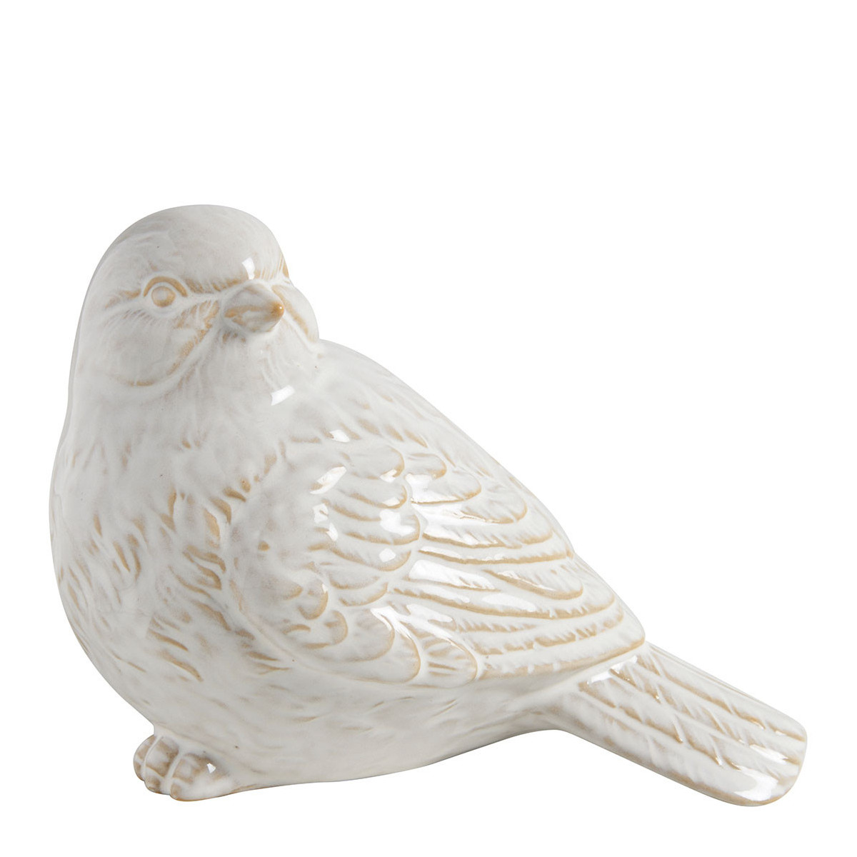 Décoration à poser Oiseau en grès blanc, MATHILDE M