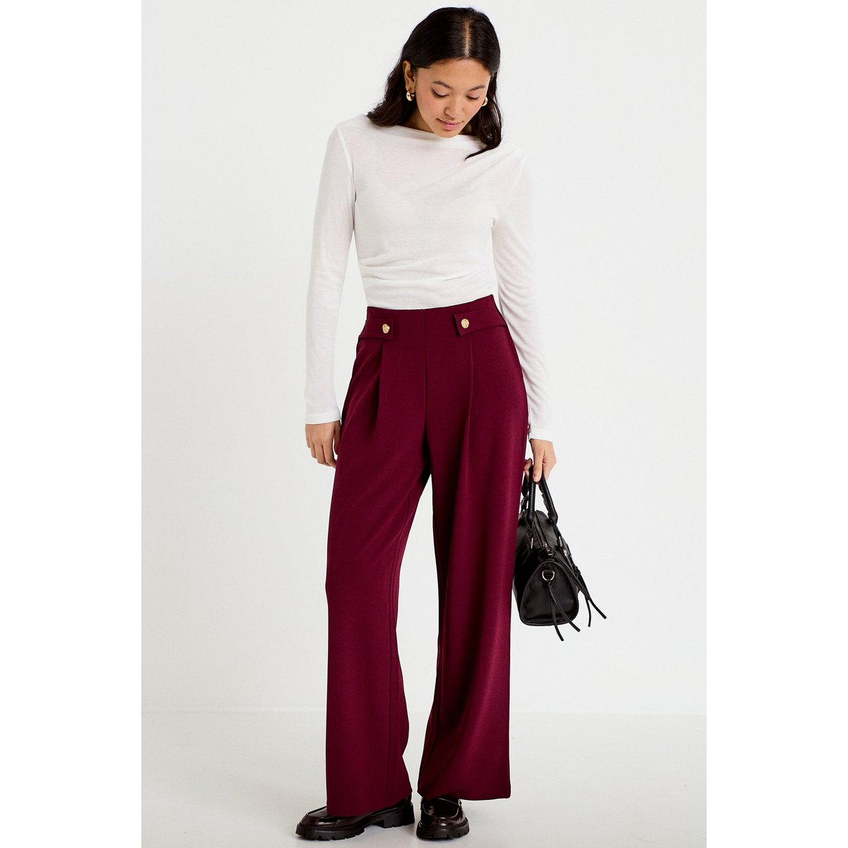 Pantalon bootcut taille standard bordeaux, CACHE CACHE