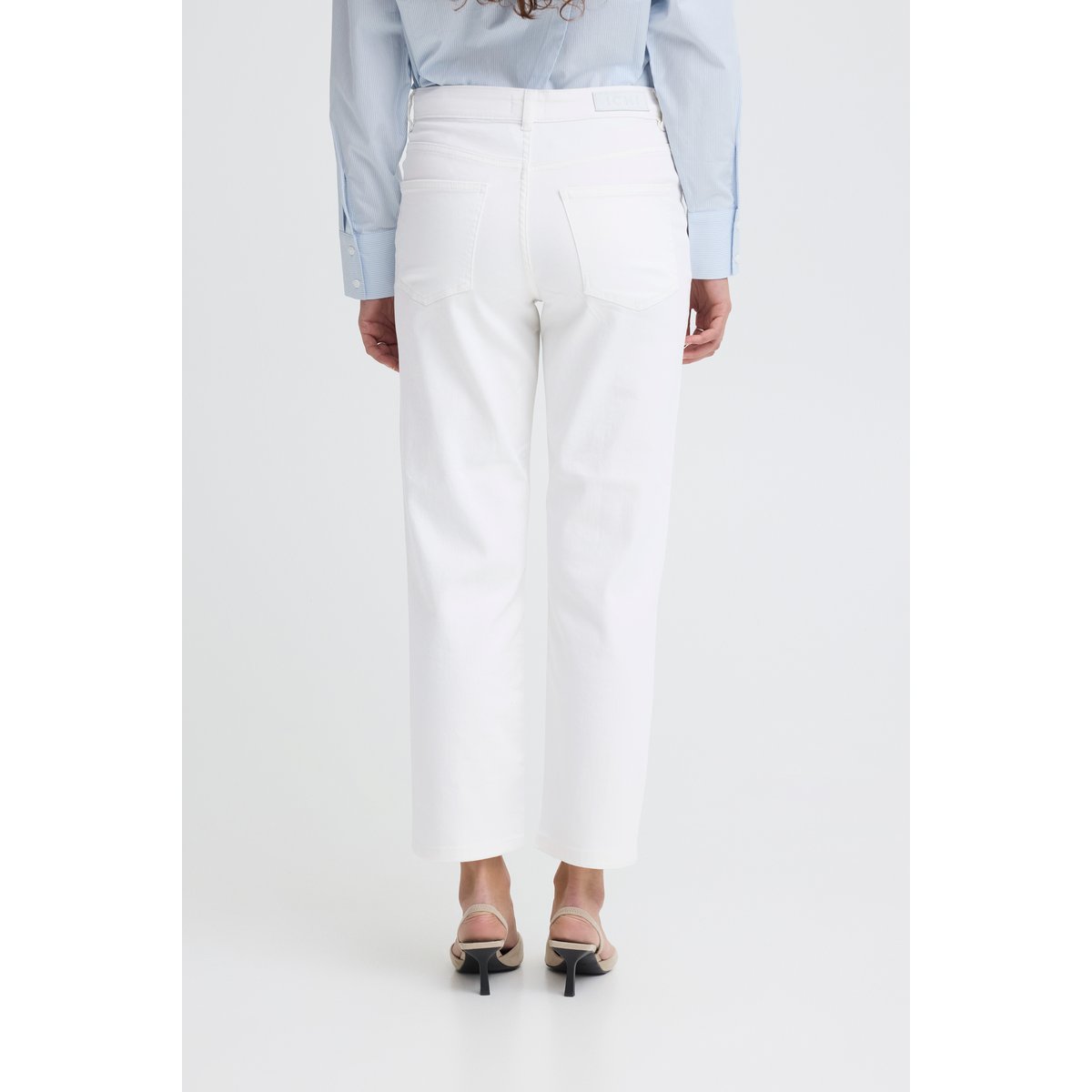 Jeans jambes droites, longueur chevlle blanc de blanc, ICHI