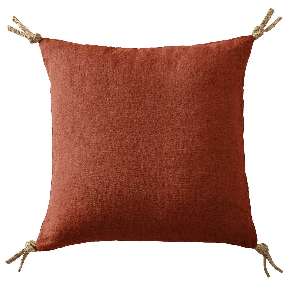 Coussin 45x45 cm Lin Français Paprika orange, EDEN